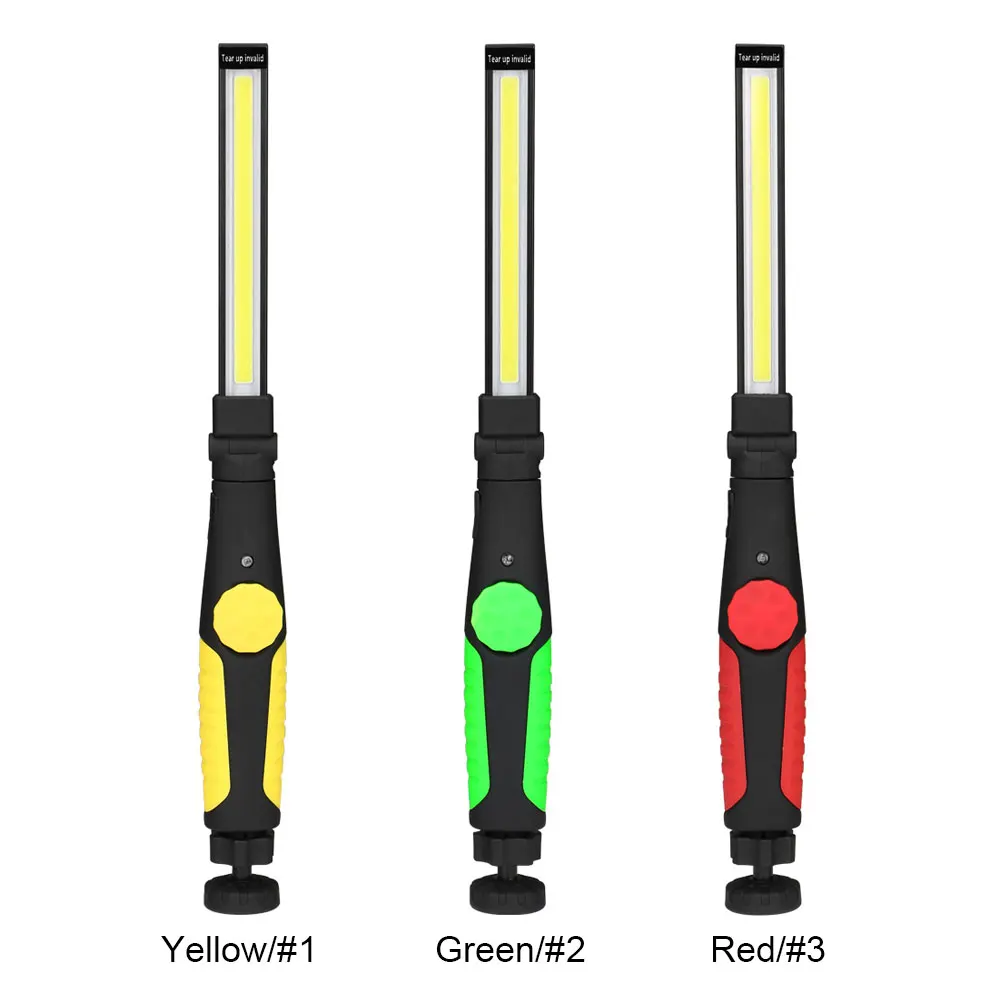 COB ไฟฉาย LED IP44 กันน้ําการตรวจสอบ COB ไฟฉาย 1800mAh ซ่อมรถยนต์ไฟทํางานสําหรับ Camping กลางแจ้งใช้