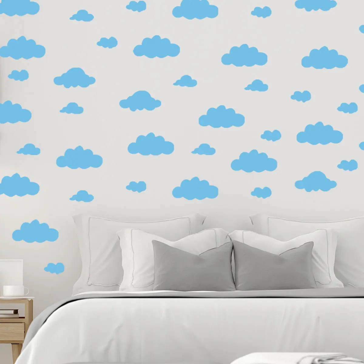 

3Pcs Self Furniture Lovely Wallpaper Decor Sticker Sticker PVC Blue Pattern Bedroom Kids Room Decor Furniture