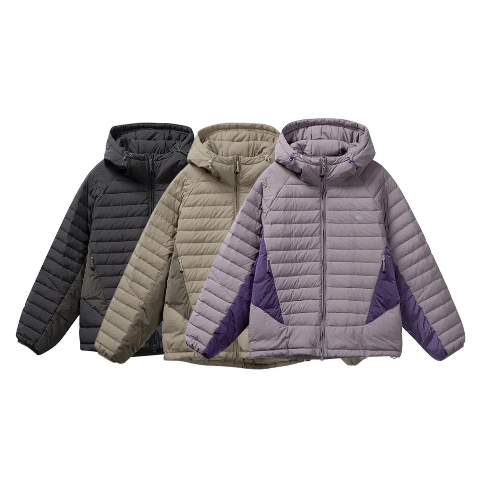 

Men Women Winter Outdoor Lightweight Warm Camping Techwear Track Hooded Down Jacket Unisex Couple Duck Down Coat Outerwear