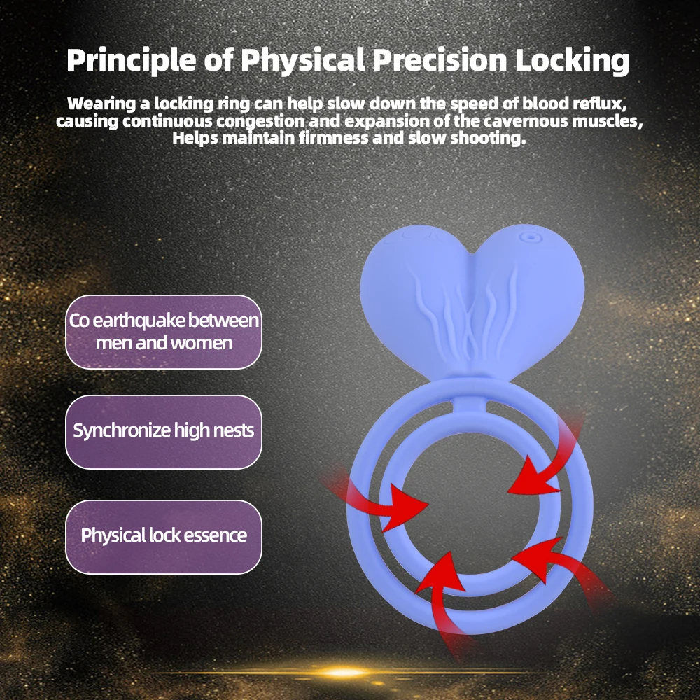 CITYFUN 10 تردد الاهتزاز القضيب الدائري تهتز قفل مزدوج حلقات الحيوانات المنوية النشوة الجنسية أقفال هزاز الكبار BDSM الجنس لعب للرجال #6