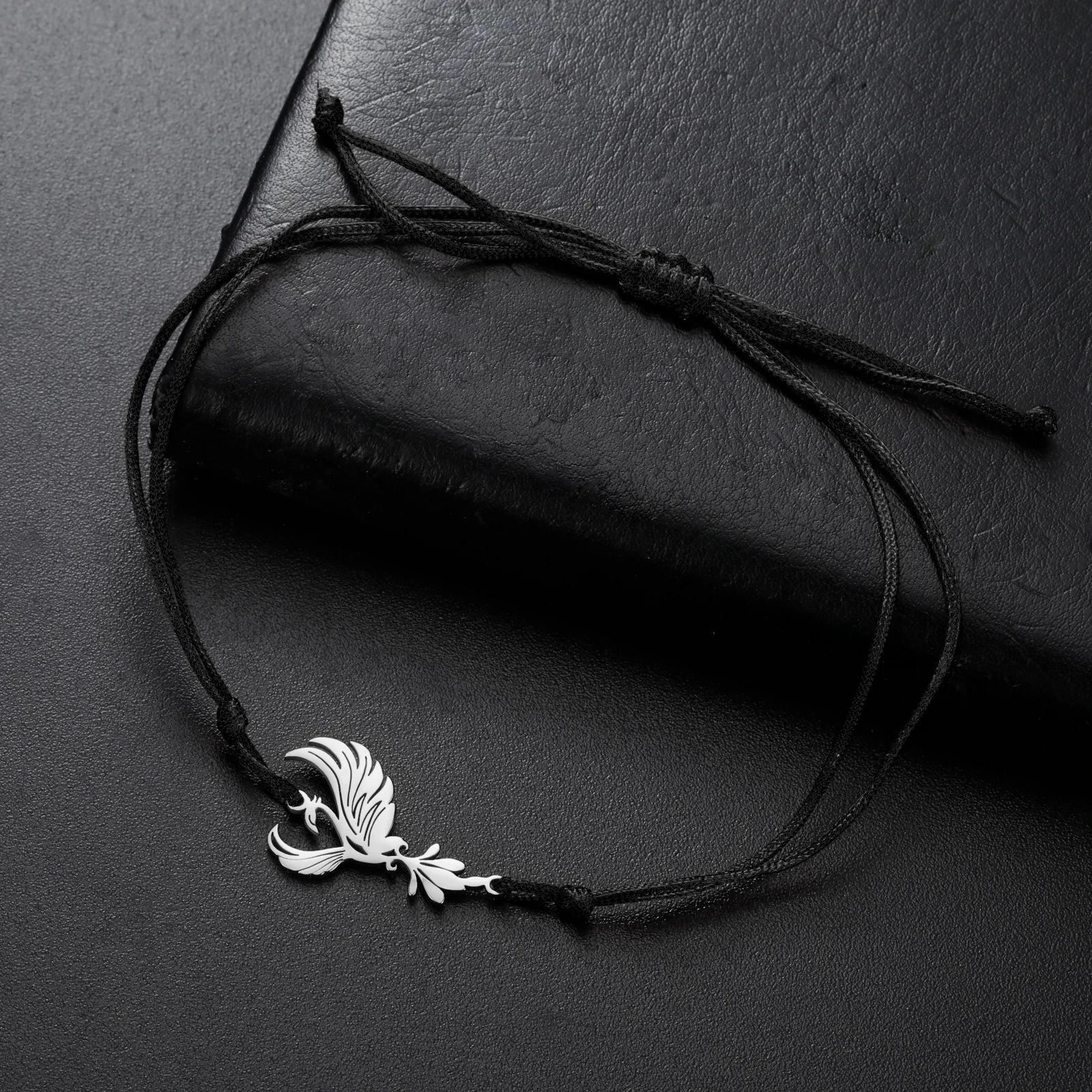 Reborn God Bird Phoenix Supernatural Amulet String Bracelet Gift for Woman Men Couple Bangle Stainless Steel Metal Jewelry - view 2