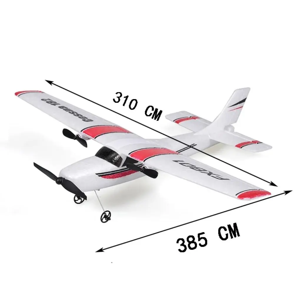 ของเล่นของขวัญ EPP โฟมรีโมทคอนโทรลเครื่องบินสีขาวสีแดง 2.4G 2 ช่อง 2CH เครื่องบินของเล่นปีกคงที่