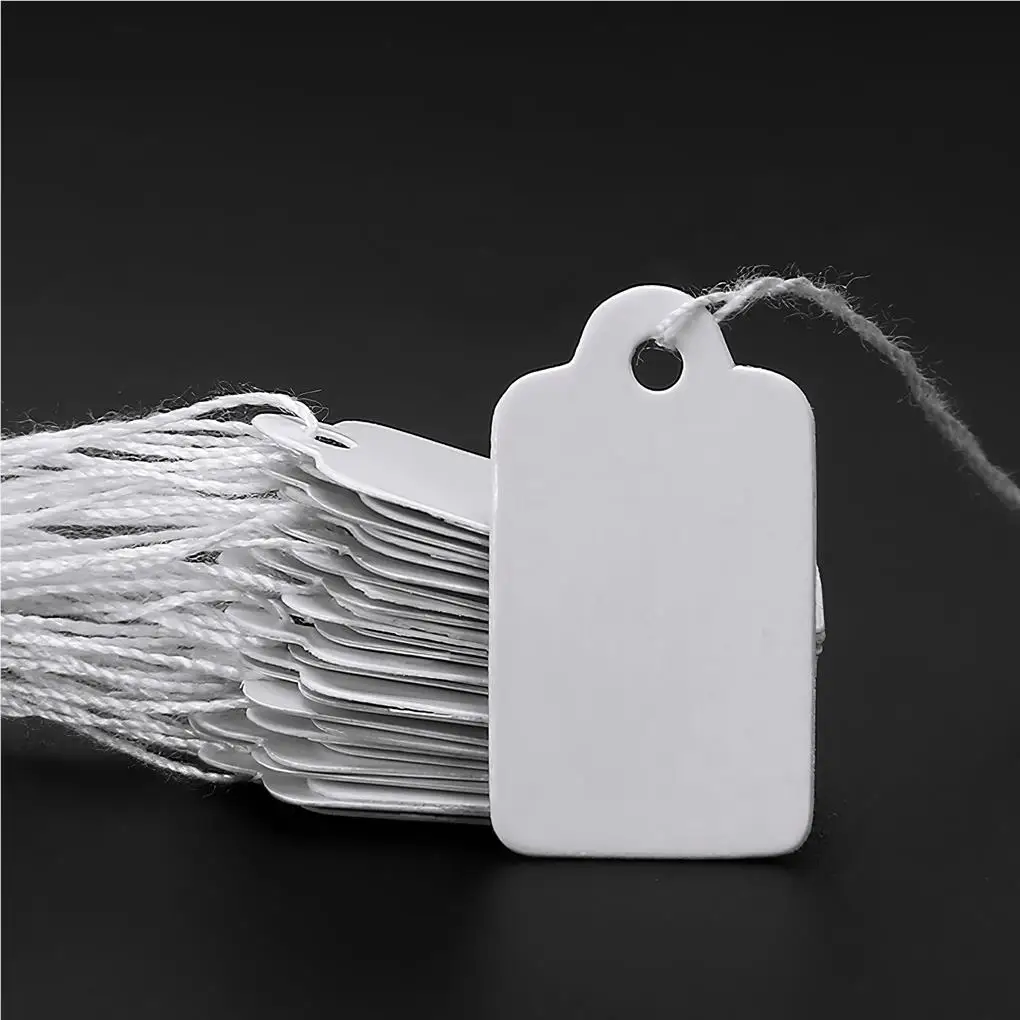 500pcs DIY Gift Paper Tags Gifts Hanging Adorn Multipurpose Simple Style Handicraft Accessory White Color Blank Label