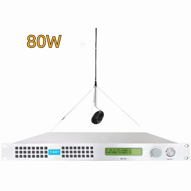 

Broadcaste Equipment 80W 80 Watts Fm Transmitter with Antenna and Cable For Radio Station