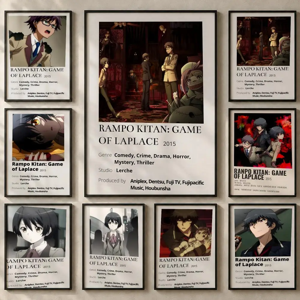 Anime R-Ranpo Kitan: Game of LaplaceS Poster Art  Self-Adhesive No Glue Residue Wall Sticker for Home Office Nursery