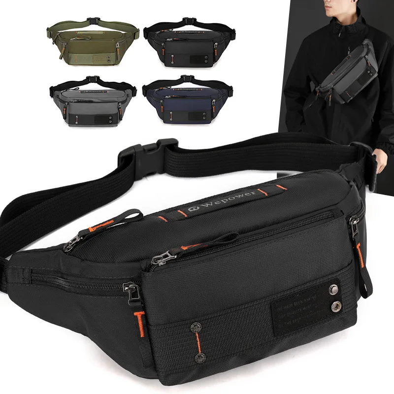 

Waterproof Nylon Sling Chest Bag Larger Capacity Travel Single Shoulder Waterproof Crossbody Bag Running Cycling Waist Works Bag