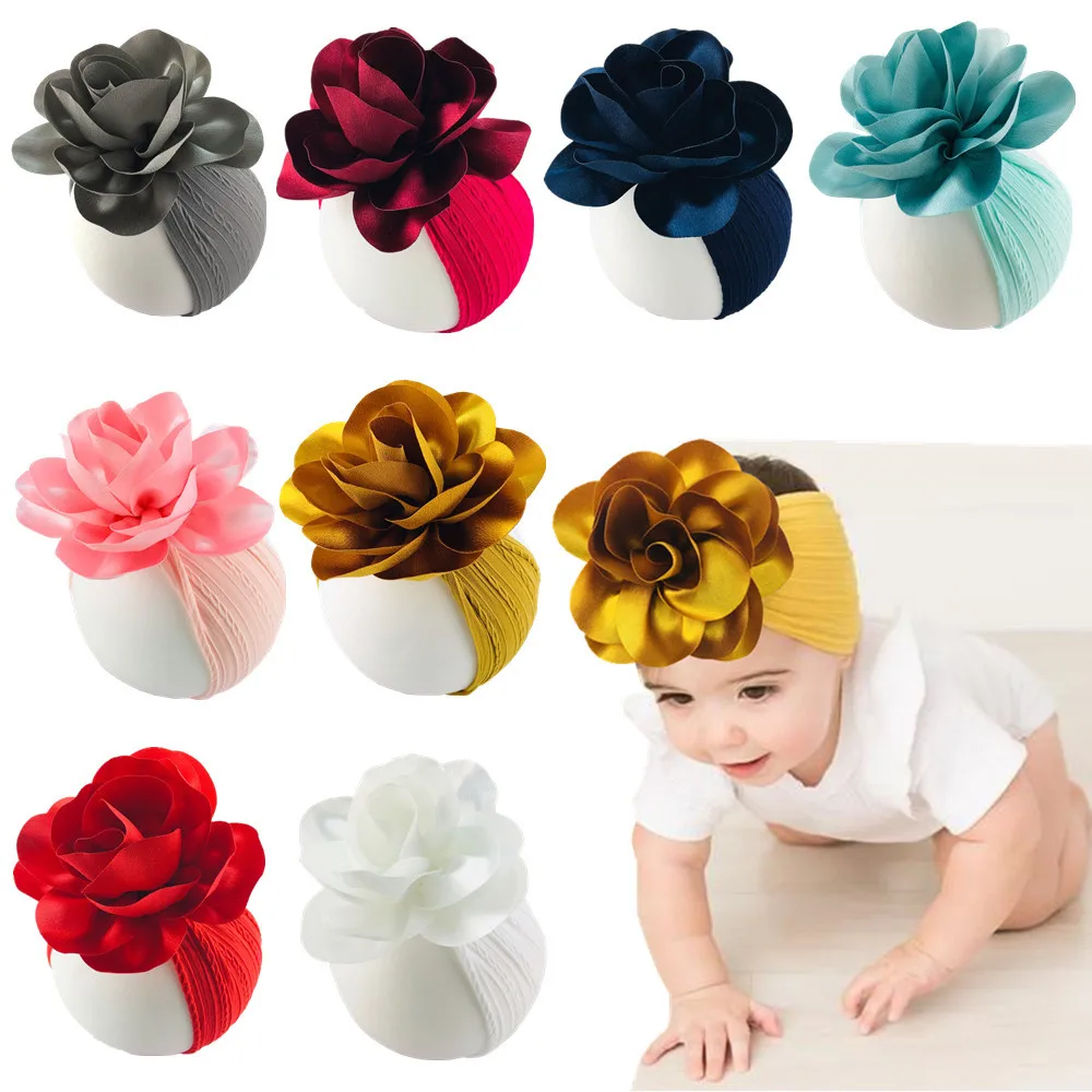 

60Pcs Wholesale baby jacquard nylon headband oversized curl flower European American girl exaggerated twist headband baby headwe