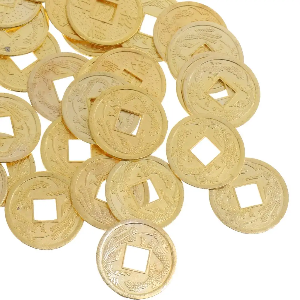 Alloy Chinese Coin Feng Shui Lucky Coin Set Art Collection Coin for Improving Home Luck