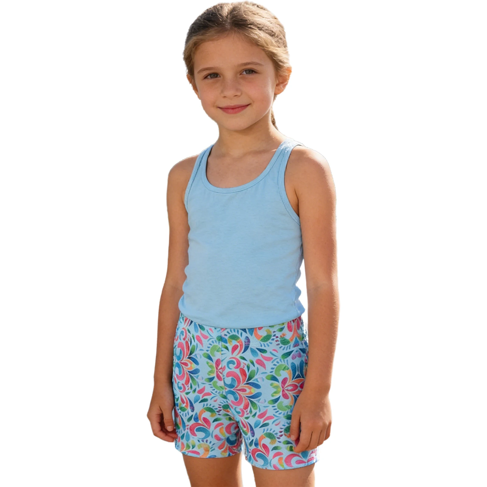 

Kids Girls Gymnastics Dance Performance Shorts Elastic Waistband Printed Athletic Shorts Sports Exercise Daily Training Costume