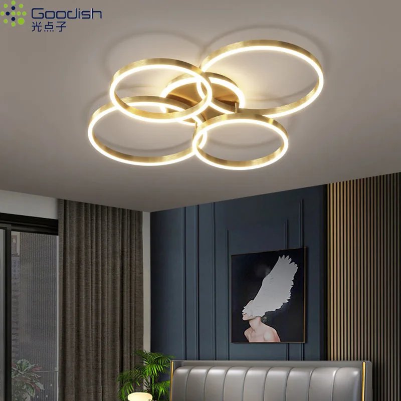 

Modern Nordic Luxury Style Circle Round Stacked Led Ceiling Lights Art Creative Lamps for Living Room Home Decoration Chandelier