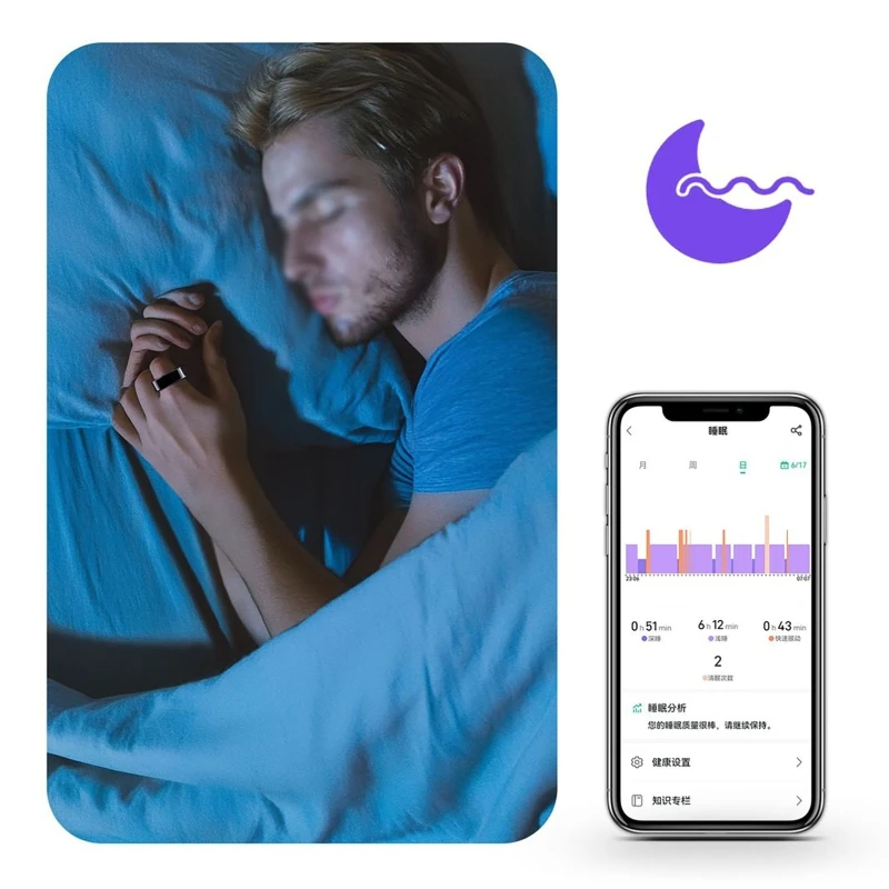 Smart Ring Health Tracker Heart Rate Blood Oxygen Monitor Waterproof Multifunctional Step Sleep Fitness Men Women Holiday Gift view 6