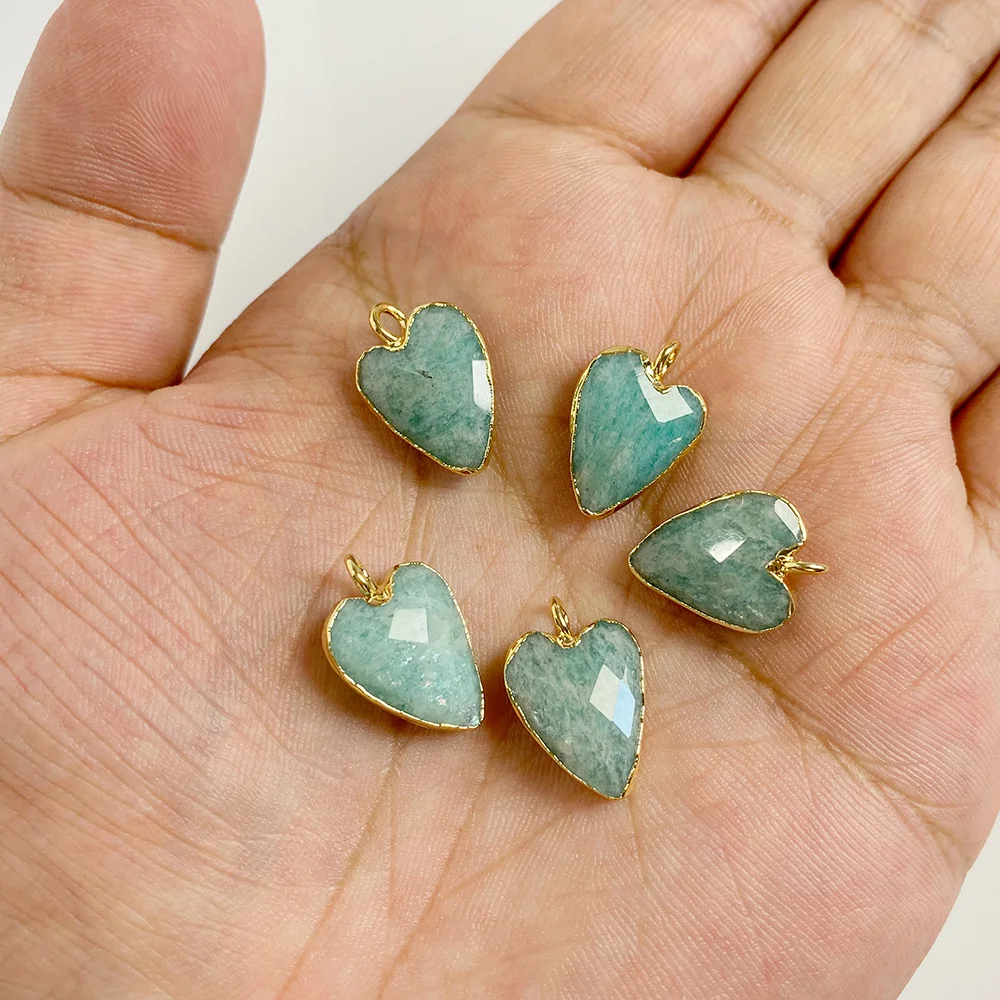 Colgante de Piedra amazonita azul Natural, 2 piezas, gota de agua redonda Irregular, cuentas facetadas, dijes para fabricación de joyas, accesorios