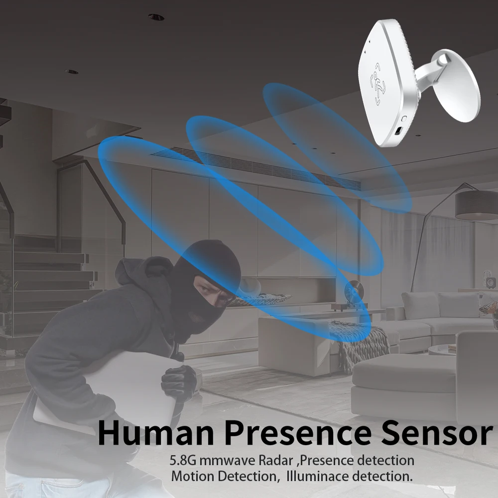 Tuya Smart Zigbee Human Presence Sensor Millimeter Radar Wave Motion Detector Work With Tuya Hub