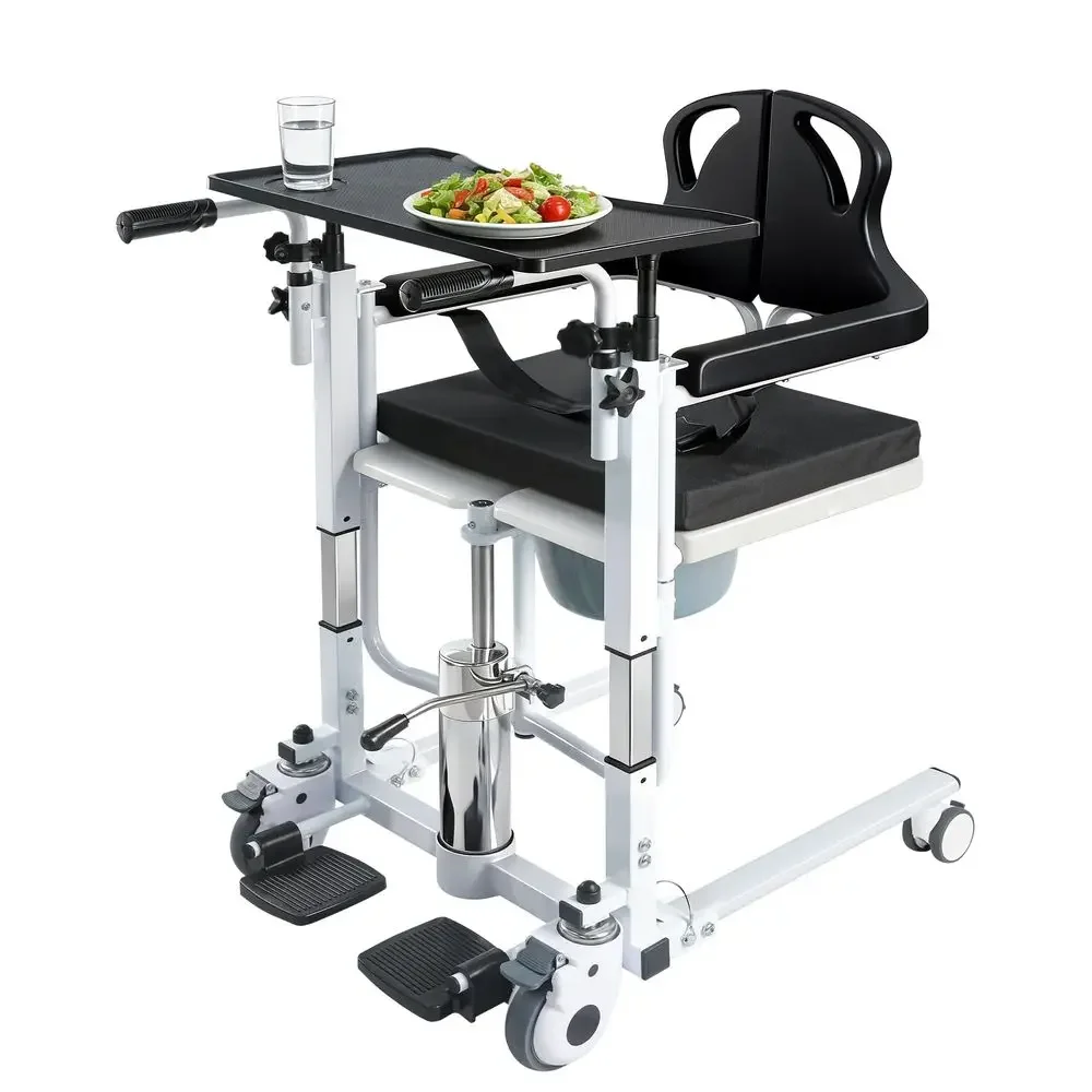 

Lift Transfer Chair, 6 in 1 Patient Lift Chair with 180Split Seat for Home, Height Adjustable Portable Lift Nursing Chair with