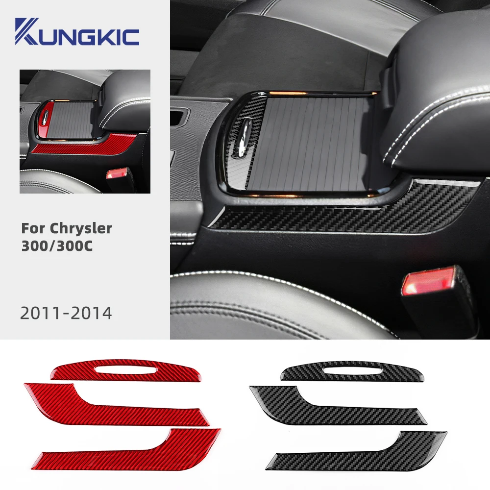 

Car Central Control Cup Panel Real Soft Carbon Fiber Sticker For Chrysler 300 300C 2011-2014 LHD RHD Interior Trim Accessories