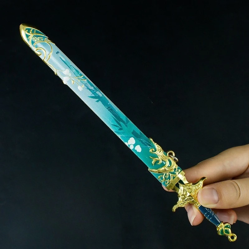 22 CM Game Randapparatuur Zhan Lu Zwaard Metalen Ambachtelijke Wapens Model Collectible Bureau Ornamenten Creatieve Verjaardagscadeautjes voor Vriend Speelgoed
