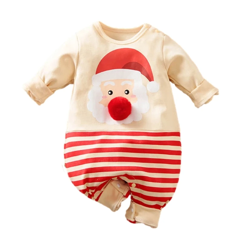 Festive Baby Santa Cosplay Costume Christmas Long Sleeved Jumpsuit Infant Romper 0-24M Baby Photography Outfit Partywear