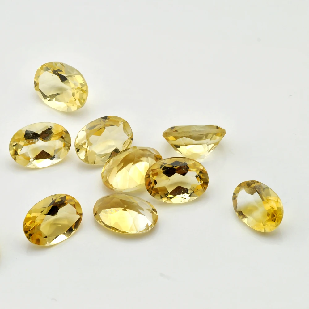 10pcs Lot High Quality Eye Clean Natural Citrine Oval Shape Facet Cut 8x10-13x18mm Factory Wholesale Loose Gemstone For Jewelry