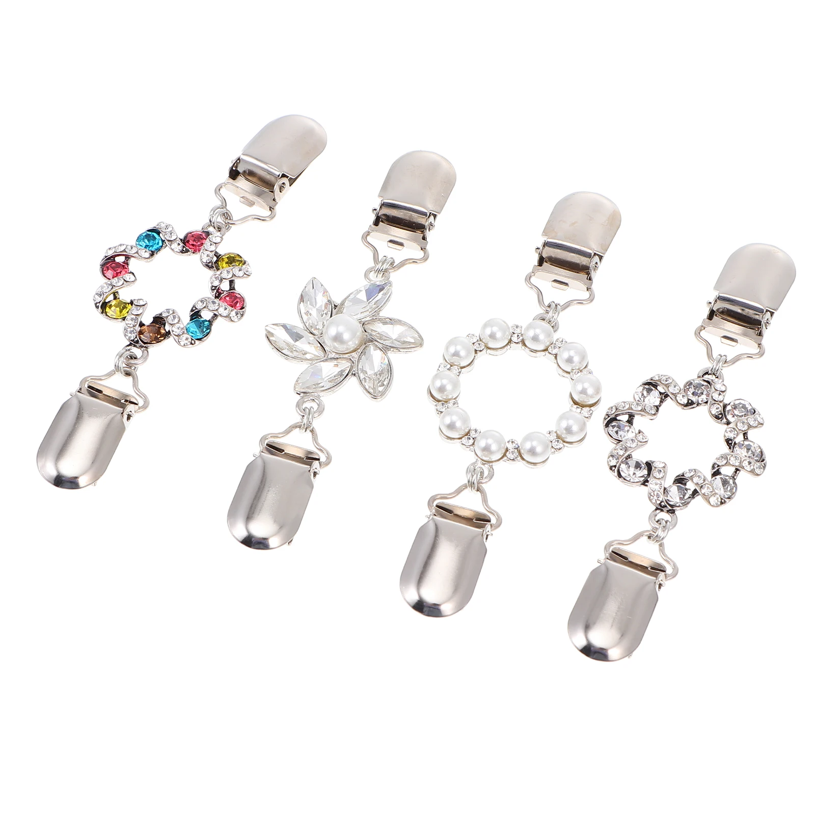 

4pcs Fashion Brooches Vintage Sweater Clips Shawl Accessories Scarf Buckles Corsage Jewelry Alloy Long Lasting Durable Use