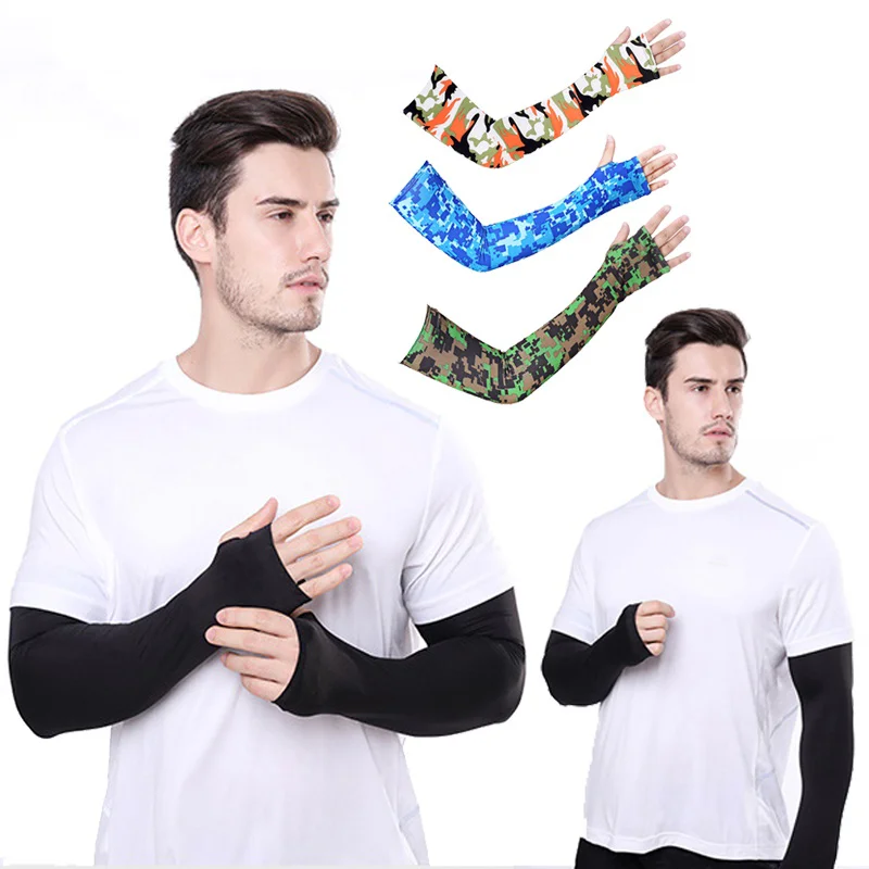 Breathable Camouflage Arm Sleeves for Outdoor Sports. UV Protection. Stay Cool, Protected from Sun Rays.