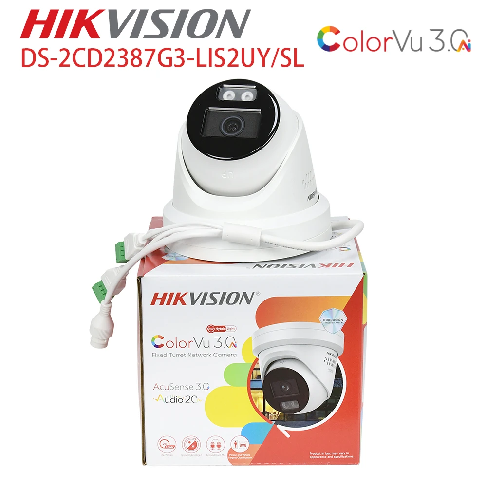

IP-камера Hikvision DS-2CD2387G3-LIS2UY/SL 8 Мп с интеллектуальной гибридной подсветкой, активным стробоскопом и звуковой сигнализацией