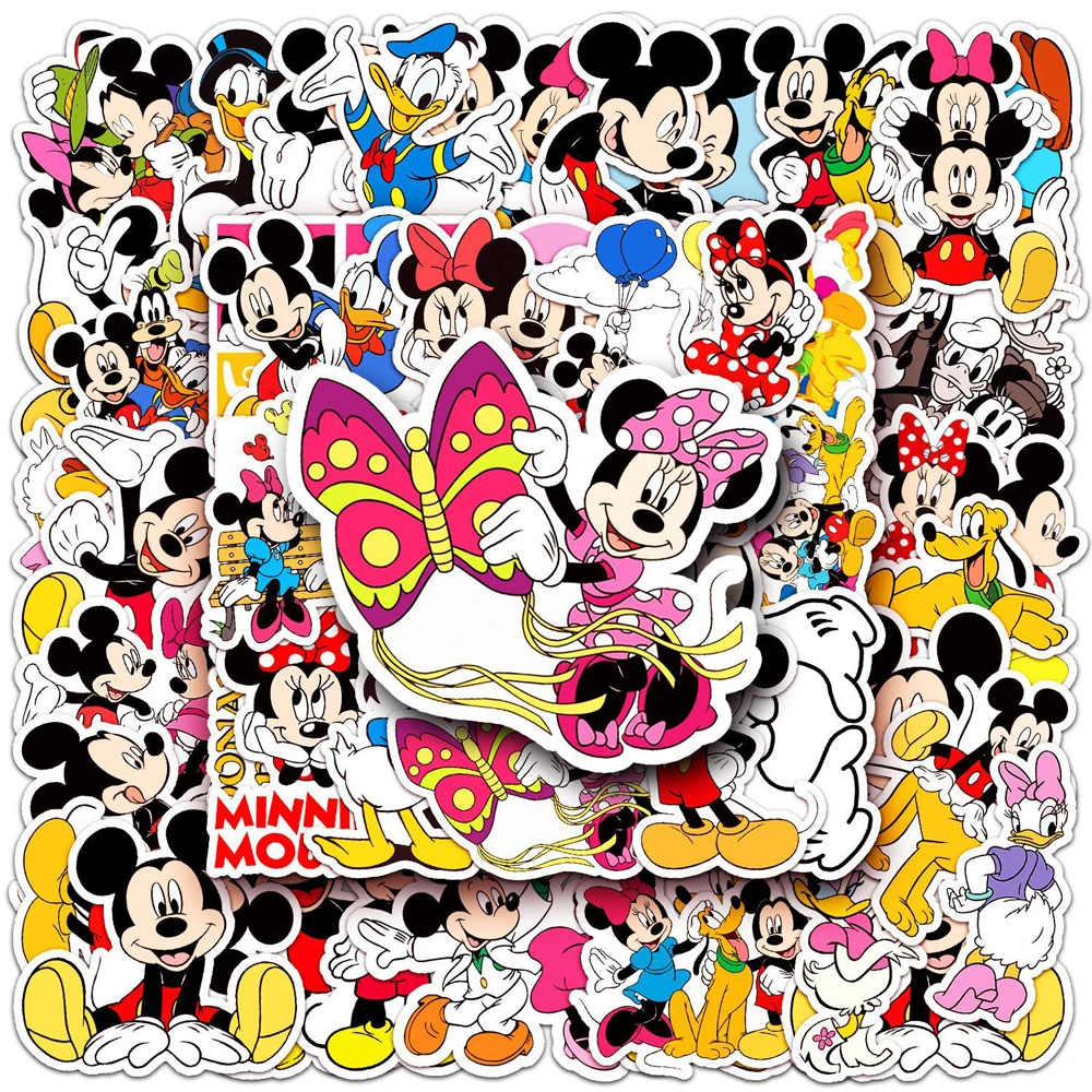 10/30/50pcs Disney Cartoon Mickey Mouse Stickers Kids Sticker Toys DIY Laptop Scrapbook Phone Luggage Cute Anime Graffiti Decals