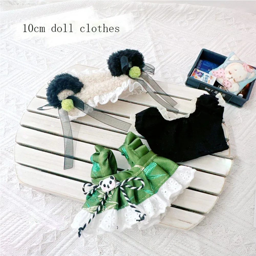 

Doll Clothes for 17cm Labubu Dolls Toy Cute Mini Plush Doll's Outfit Accessories Dress Hairpin Fans Gift