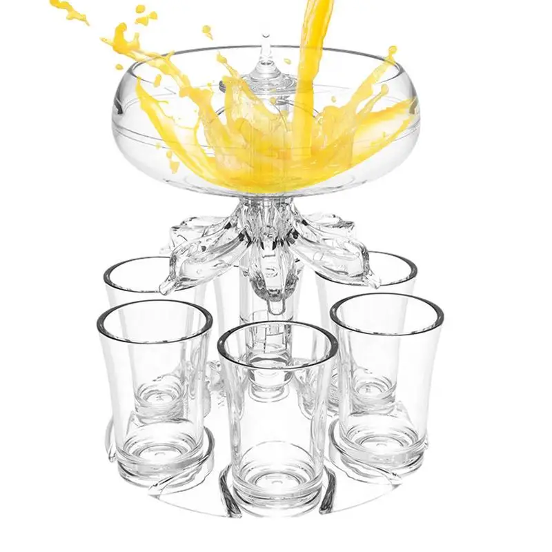 液体を充填するためのガラスディスペンサーとホルダー、6ショット、ショット、ディスペンス、パーティーアクセサリー、ゲーム、飲料ツール、フェスティバル
