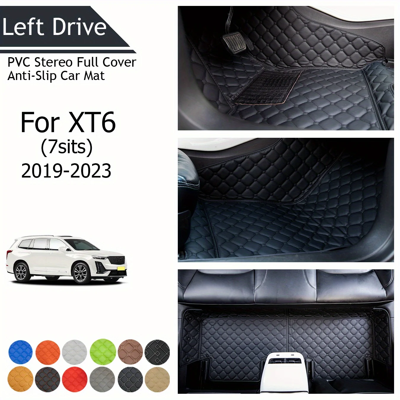 

【LHD】For Cadillac For XT6(7seats) 2019-2023 Three Layer PVC Stereo Full Cover Anti-Slip Car Mat Car Floor Mats Car Accessories