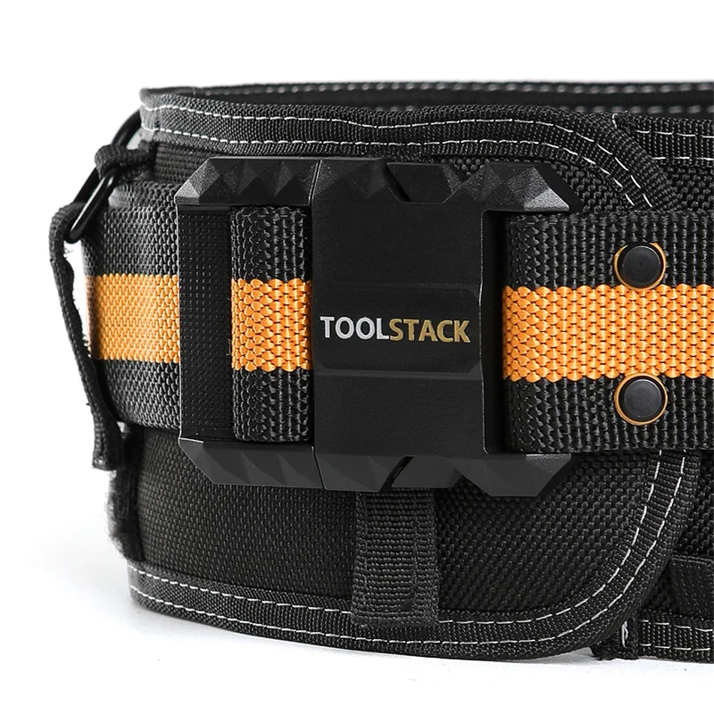 Тяжелый рабочий ремень TOOLSTACK, прочный утолщенный и расширенный рабочий ремень с быстрой фиксацией, регулируемая пряжка, строительный ремень с поддержкой талии