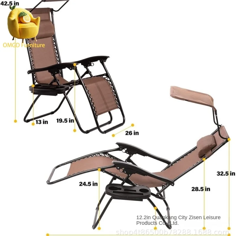 Outdoor Sitting Or Lying Camping Beach Chair Lunch Break Folding Deck Chairs Garden Balcony With Canopy Sunshade Home News