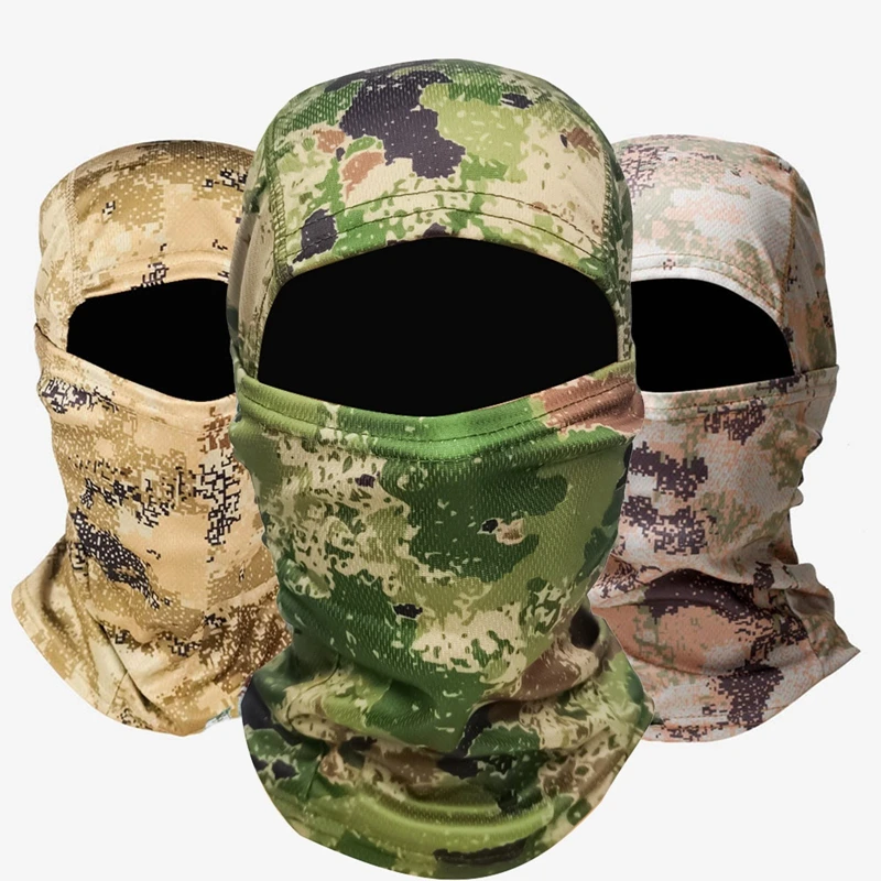 Thin Tactical Camouflage Balaclava Full Face Mask Outdoor Sunscreen Cycling Fishing Hiking Scarves Breathable Helmet Inner Cap