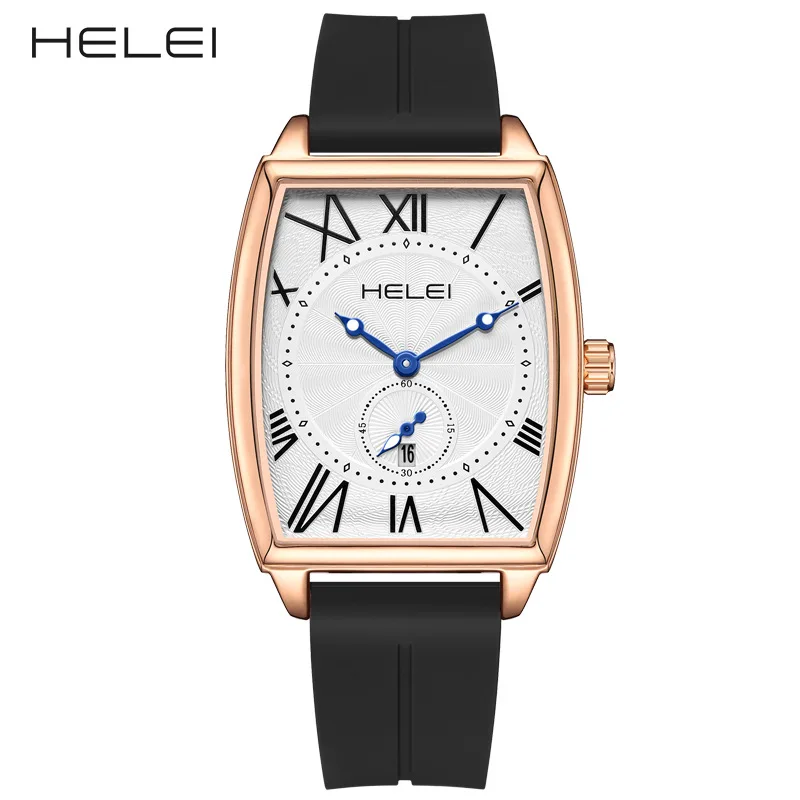 Live hot sale 2024 business men's watch waterproof quartz watch square watch ancient Roman digital watch