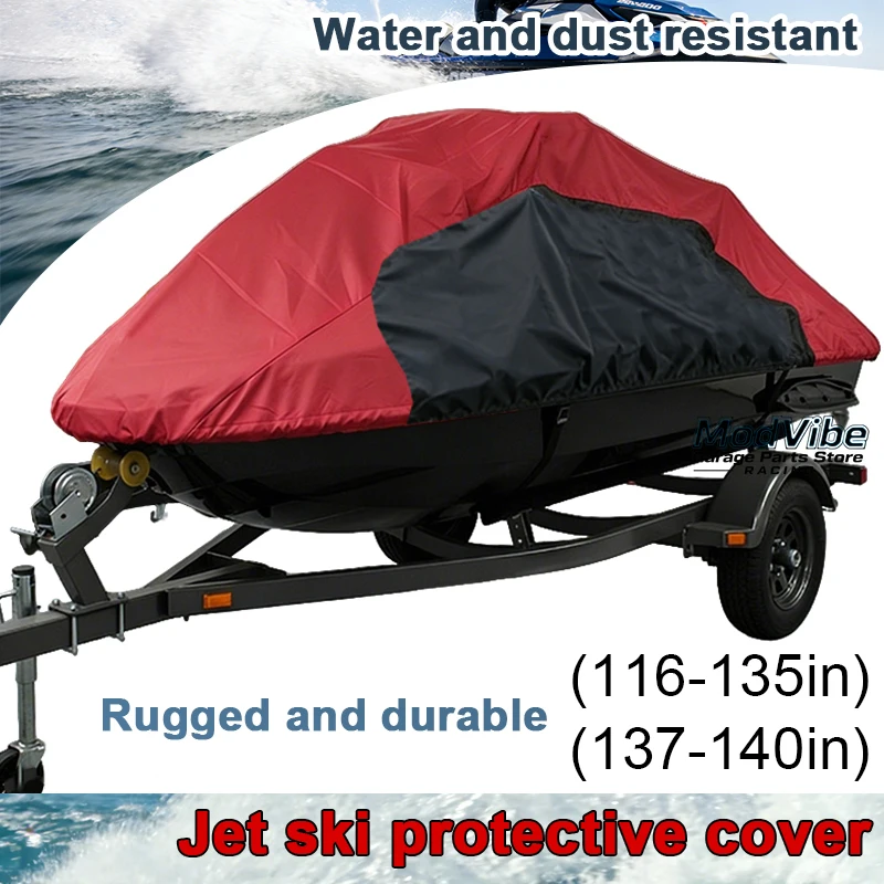 

Waterproof 600D Jet Ski Cover Boat Cover Watercraft Motor Boat Cover Sun Shade Windproof for Yamaha Anti UV V-Hull Accessories