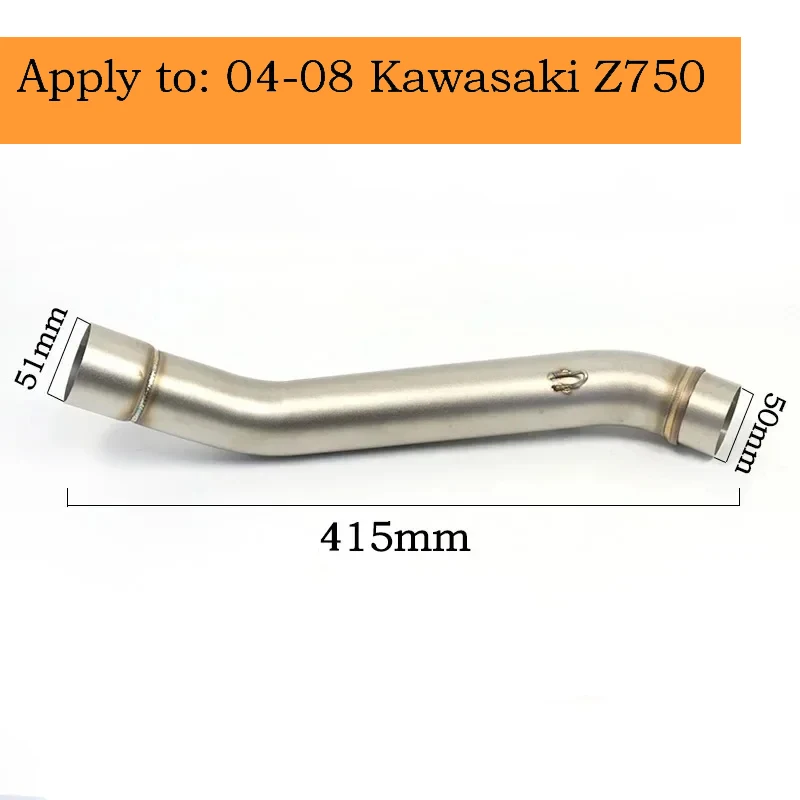 

Exhaust Contact Middle Link Pipe z750 z800Motorcycle Exhaust Muffler Escape For KAWASAKI Z800 2013-2016 Z750 2007-2014