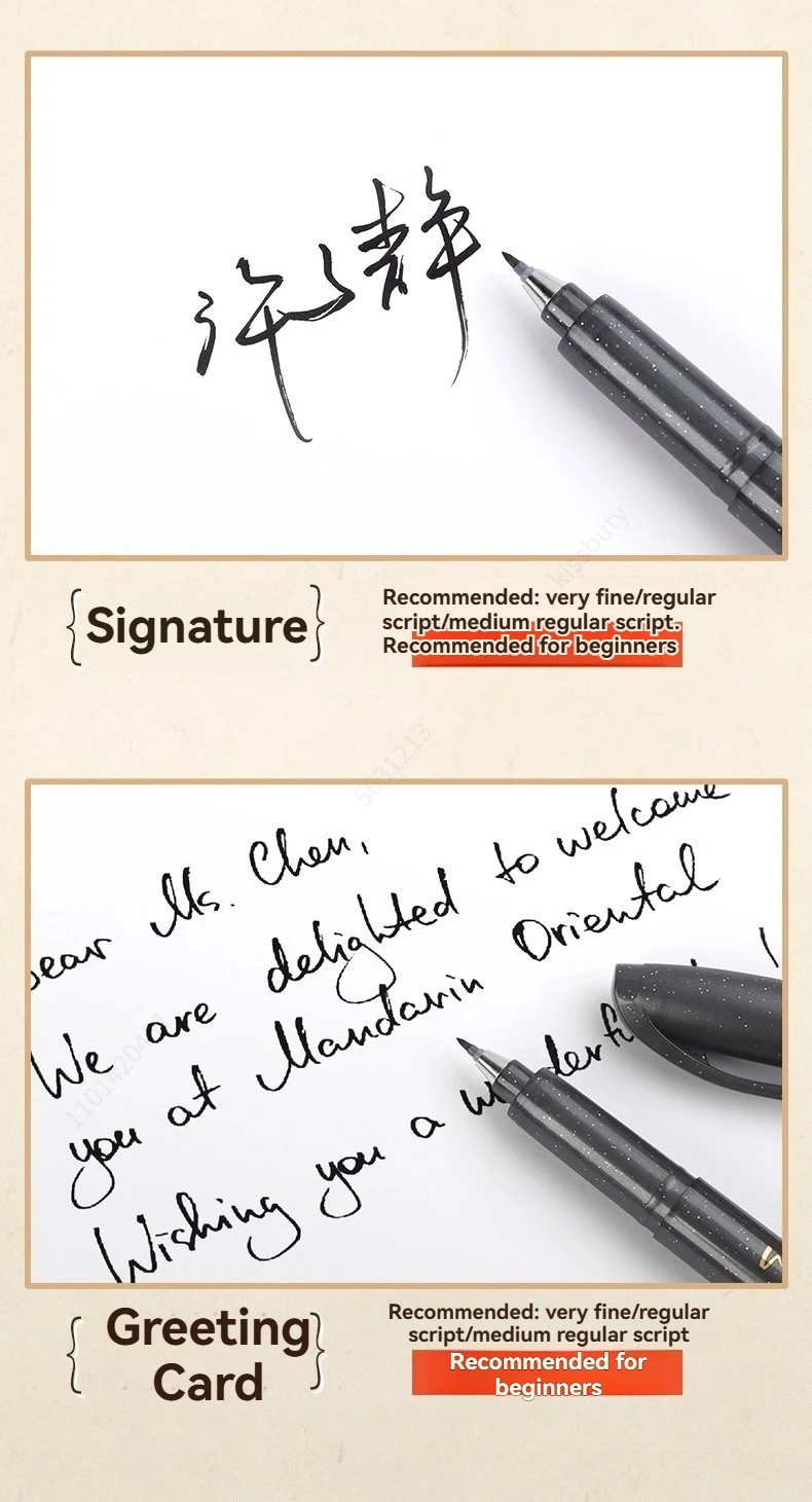BAOKE 4-teiliges Kalligrafie-Stiftset zum Schreiben, Zeichnen & Handlettering, Schwarze Tintenpinsel-Marker für Kunst, Kalligraphie, Skizzieren – Detail 10