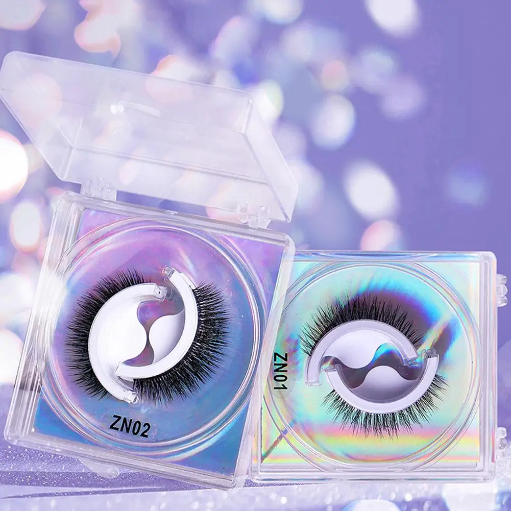 

1Pair Reusable Self-Adhesive False Eyelashes Natural false self-adhesive of Multiple Hot eyelashes glue-free pairs reversib Y9W3