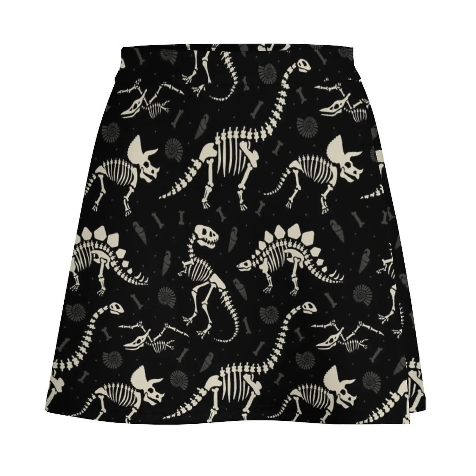 Dinosaur Fossils in Black Mini Skirt 90s vintage clothes korean style clothes women 2026 Mini Skirt