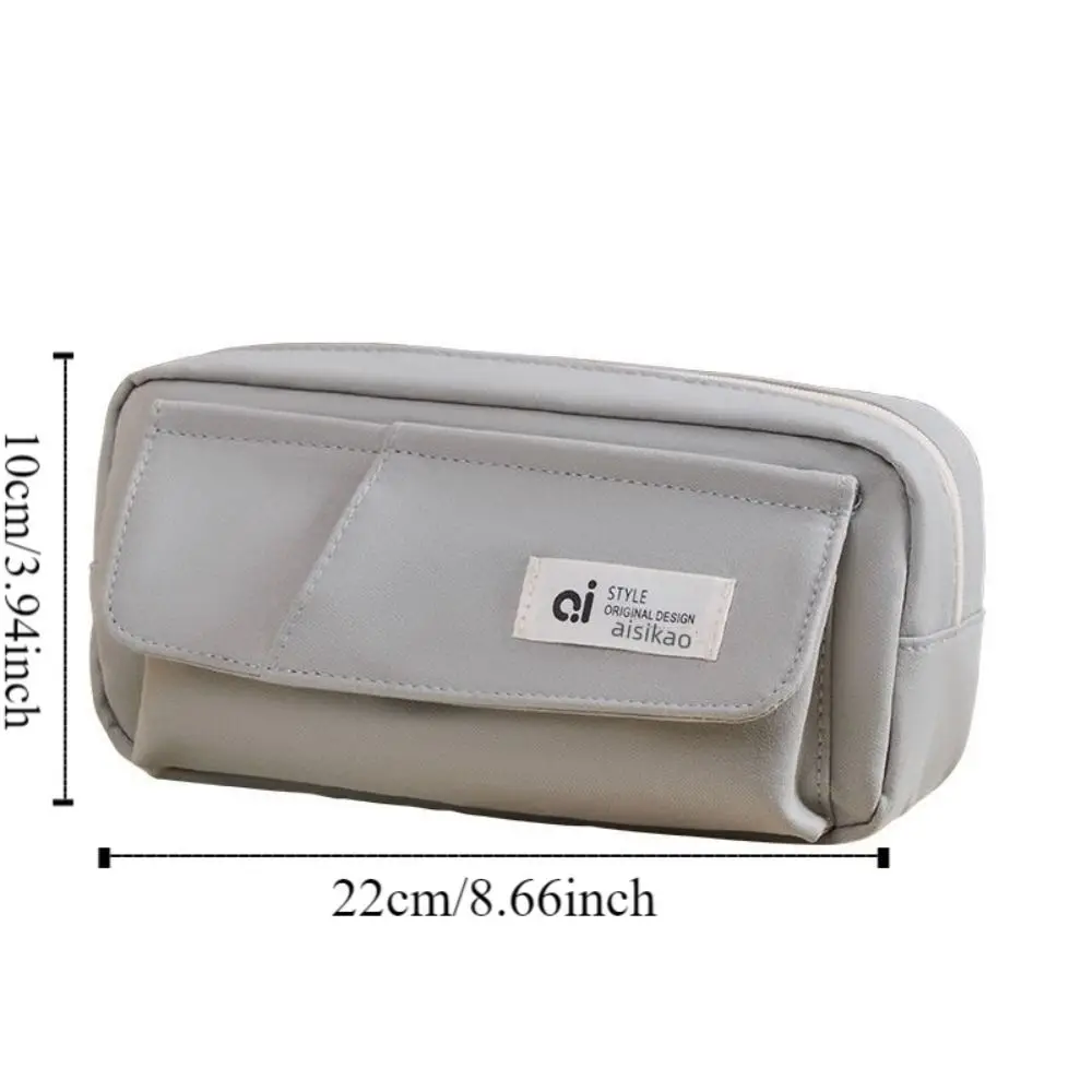 Simple Large Capacity Student Pencil Case Multi-layer INS Simple Pencil Pouch Morandi Color Flip Style Gel Pen Organizer Gift