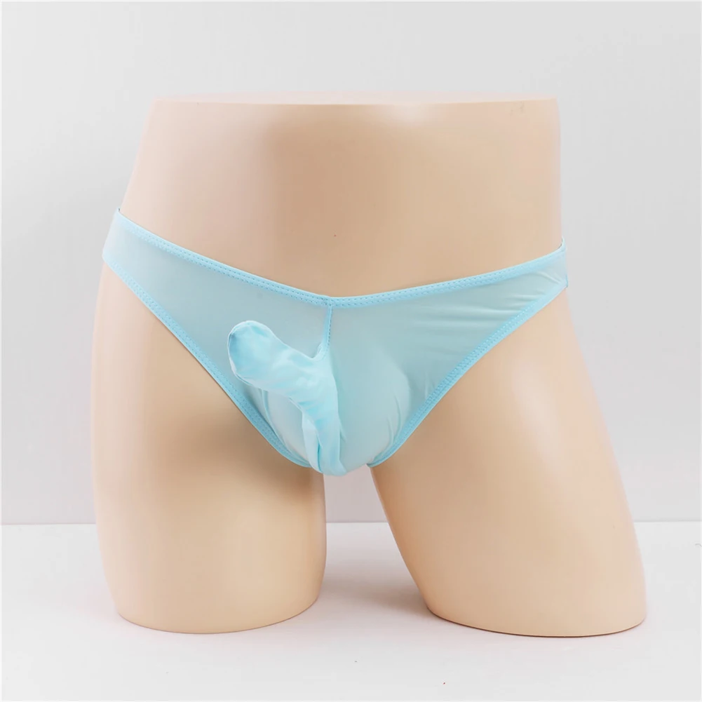 2026 Mix-Colors Mens Very Hot Lingerie Sex Silky Sleeve Bikini Pouch Briefs Extreme Unisex Panties Soft Sleep Underwear Fashion