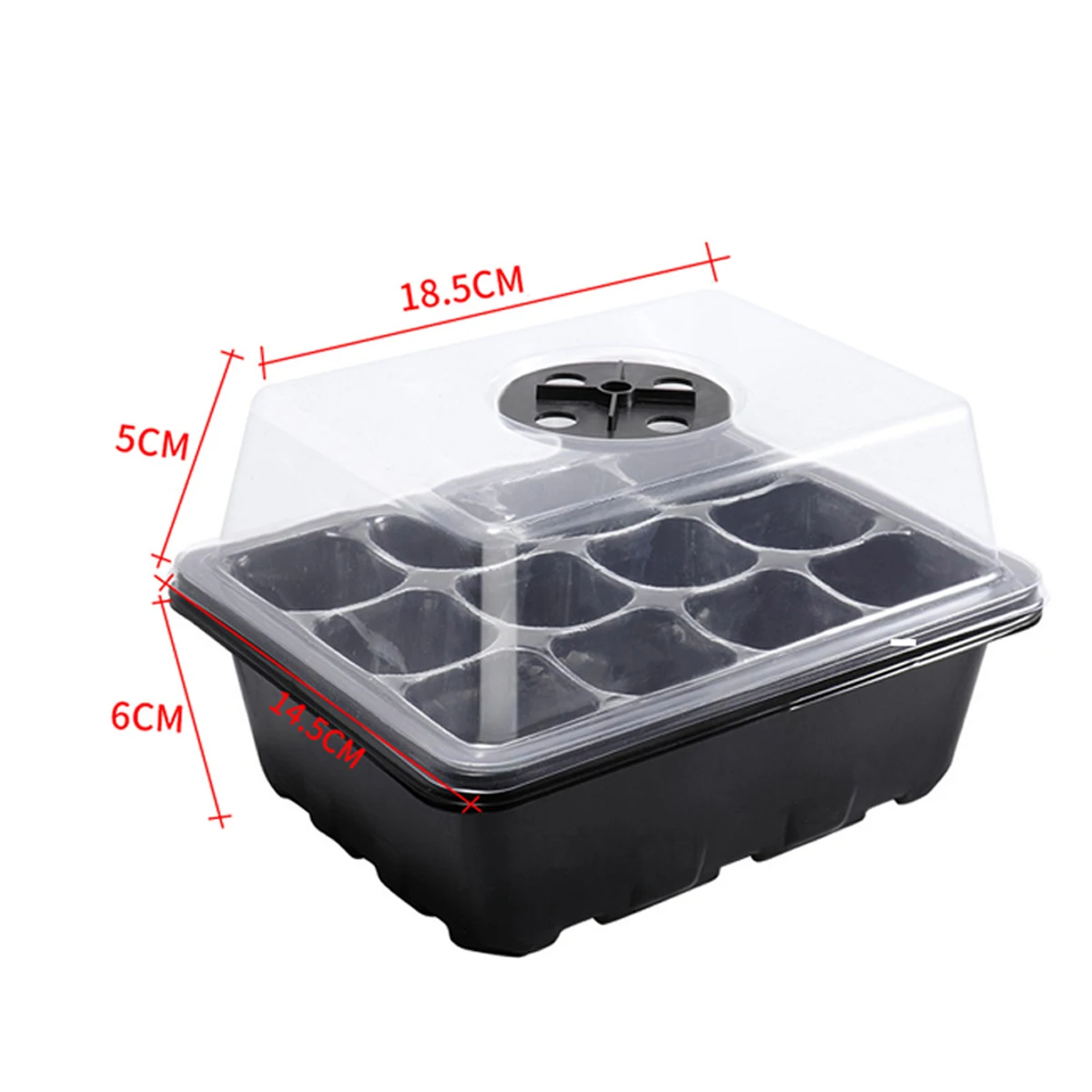 Home Grow Light Adjustable Humidity Seedling Tray Seedlings Pot Plants Seed Germination Box Mini Greenhouse Nursery Pots Trays