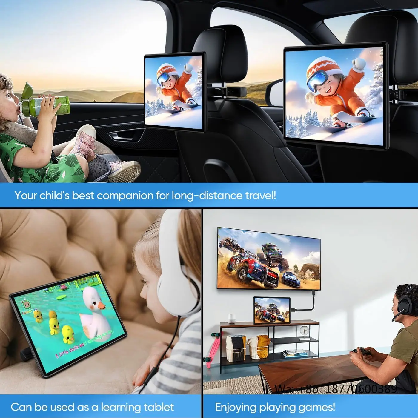 

13.5 inches IPS Touch Screen Android Car Headrest Monitor Universal Rear Seat Entertainment System Multimedia Player