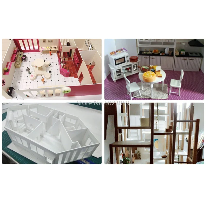 1 ชิ้นสีขาวพีวีซีโฟมบอร์ด Handmade ชุดทำวัสดุพลาสติกแบนสำหรับ DIY อาคารวัสดุ 300x200mm