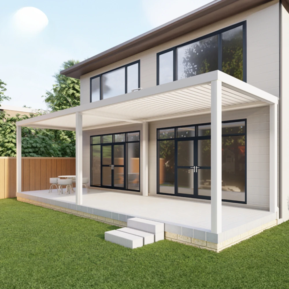 3X3 BioclimatiCPergola Garden Pergola Aluminium Outdoor Motorized Aluminum Pergola Gazebo Outdoor With Sliding Glass Door