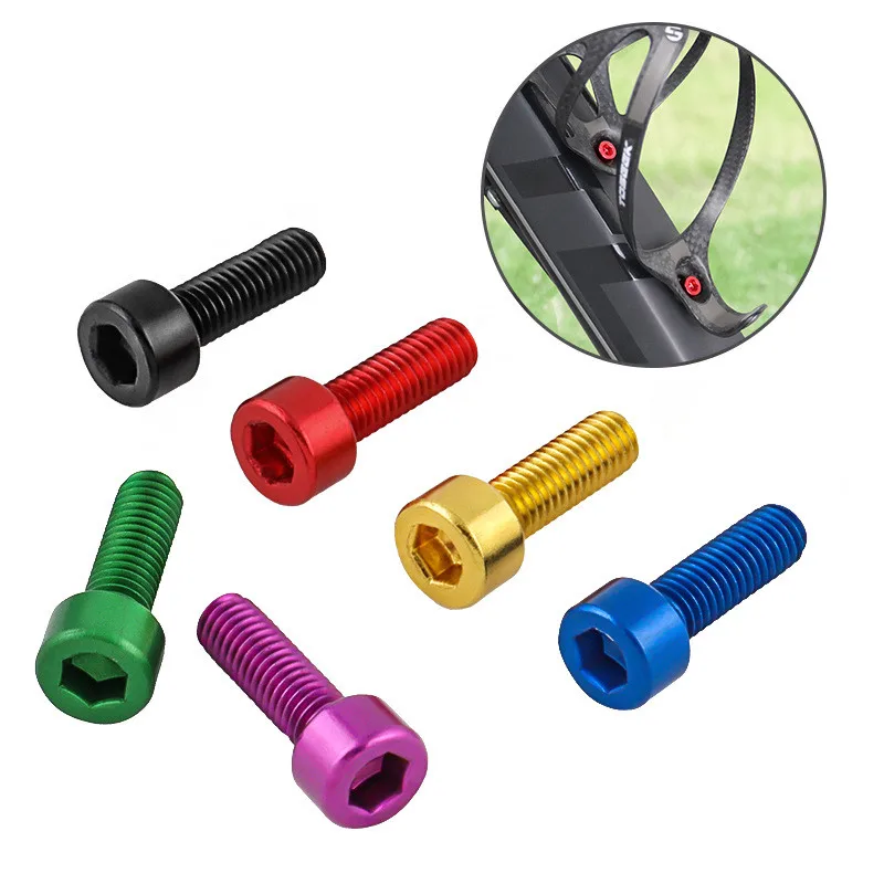 Tornillos de aluminio ultraligeros para portabotellas de bicicleta, accesorios para bicicletas de montaña y carretera, 2/4/6 piezas, m5 x 15mm