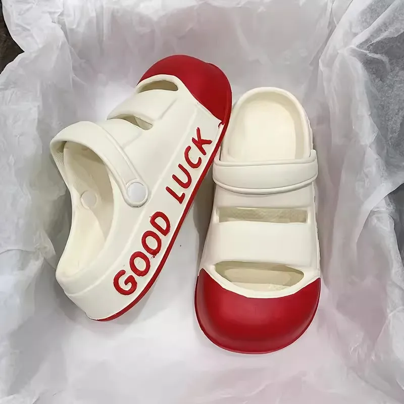 

Cute BaoTou Slippers Girls' Soft-soled Summer Sandals Trendy EVA Sandals Outdoor Beach Sandals Summer Platform Women's Shoes