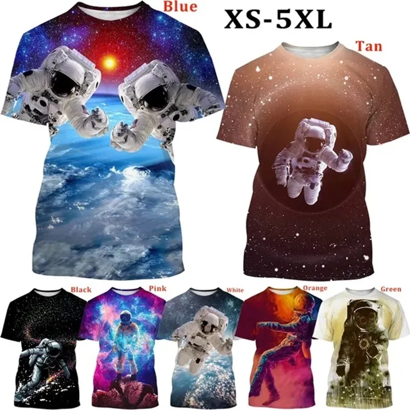 

Cool Men T Shirts 3D Print Astronauts Graphic T Shirts For Men Short Sleeve Casual Oversized Tee Tops Streetwear Mens Clothes