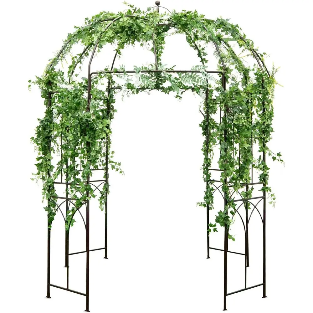 

Elegant Birdcage Garden Arbor, 8.4ft Tall x 7ft Wide, Sturdy Metal Pavilion for Climbing Plants, Outdoor French-Style Arch Trell