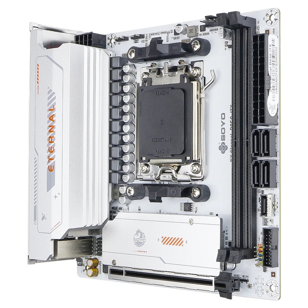 Soyo b850itx placa-mãe amd ryzen am5 ddr5 suporta cpu 7000 8000 9000 processadores pcie5.0x16 pcie4.0x4 m.2 argb wifi6