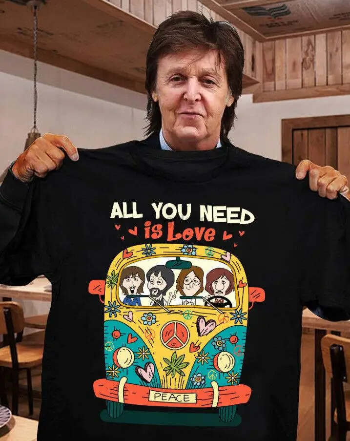 All You Need is Love The _Beatles Hippie Car t shirt Funny Gift For Men Women